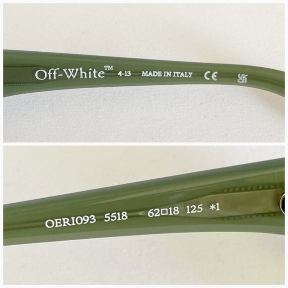 Off-White Men’s Bologna Sunglasses in 5518 Sage Green  Sunglasses NIB - Picture 11 of 16